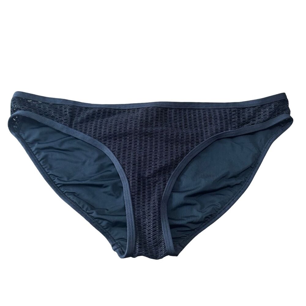 RED CARTER Crochet Mesh Bikini Swim Bathing Suit Bottom Full Cut Black NWT Large